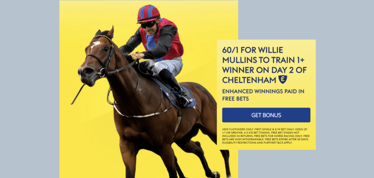 Sky Bet Cheltenham Offer – Get 60/1 For Willie Mullins To Train 1+ Winner On Day 2 Of Cheltenham
